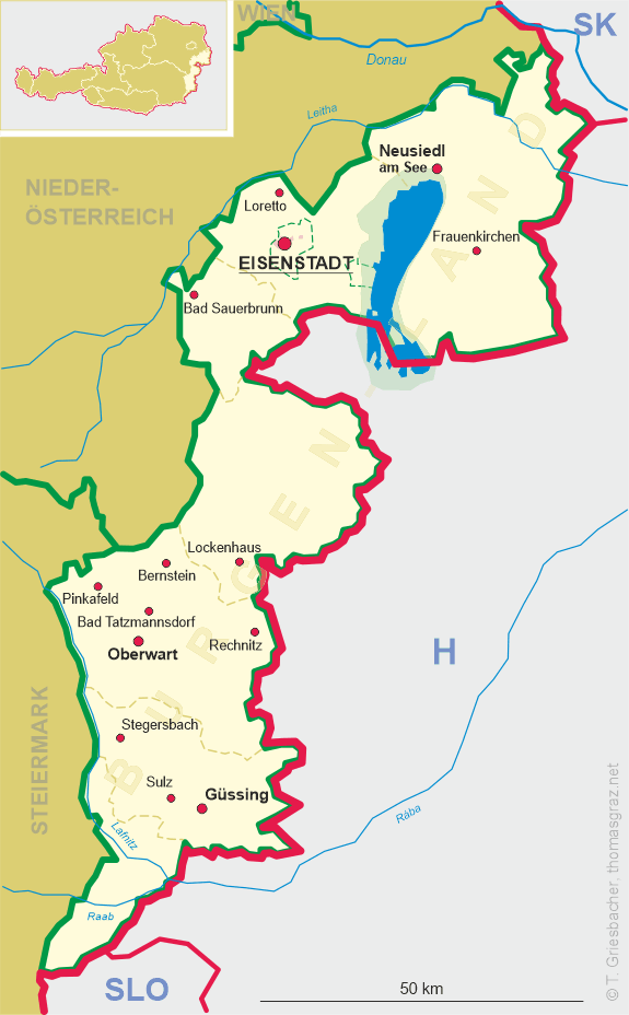 Map of Burgenland