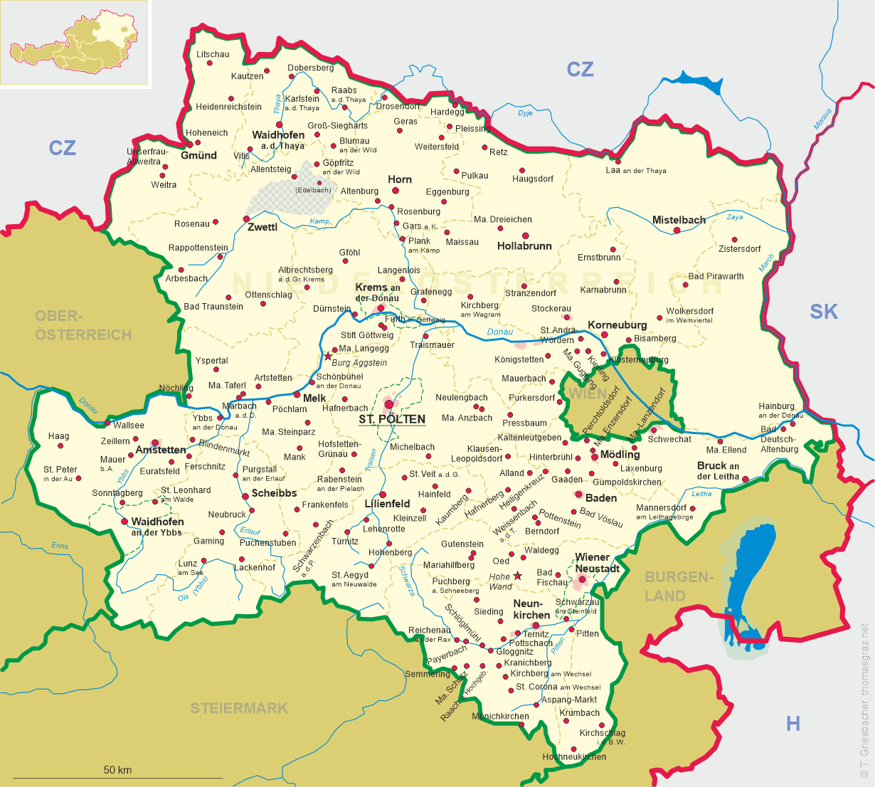 Map of Lower Austria