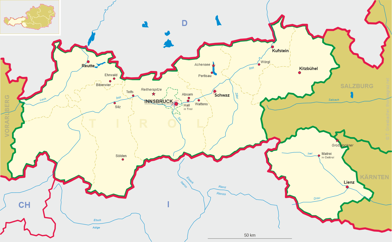 Map of Tyrol