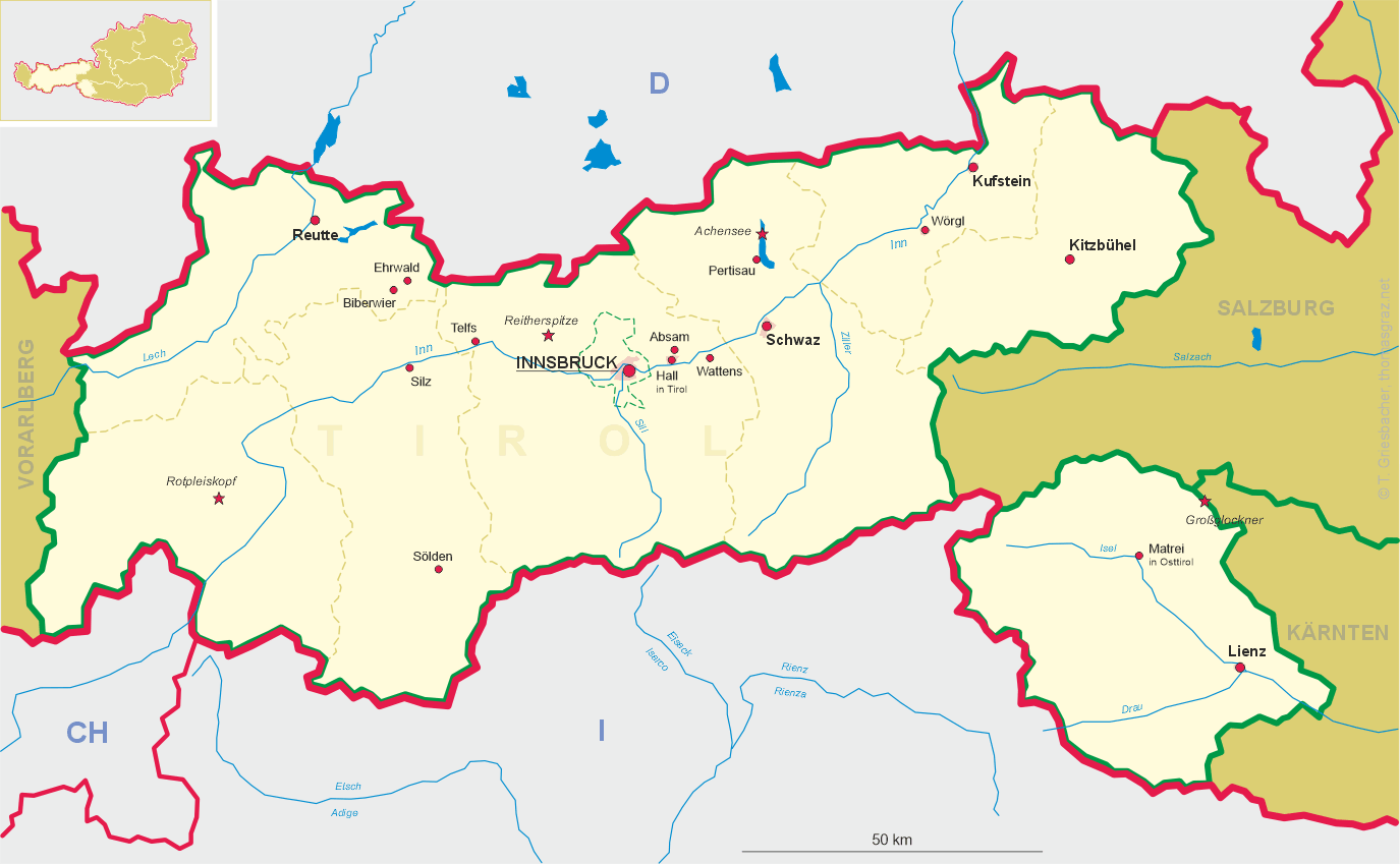 Map of Tyrol