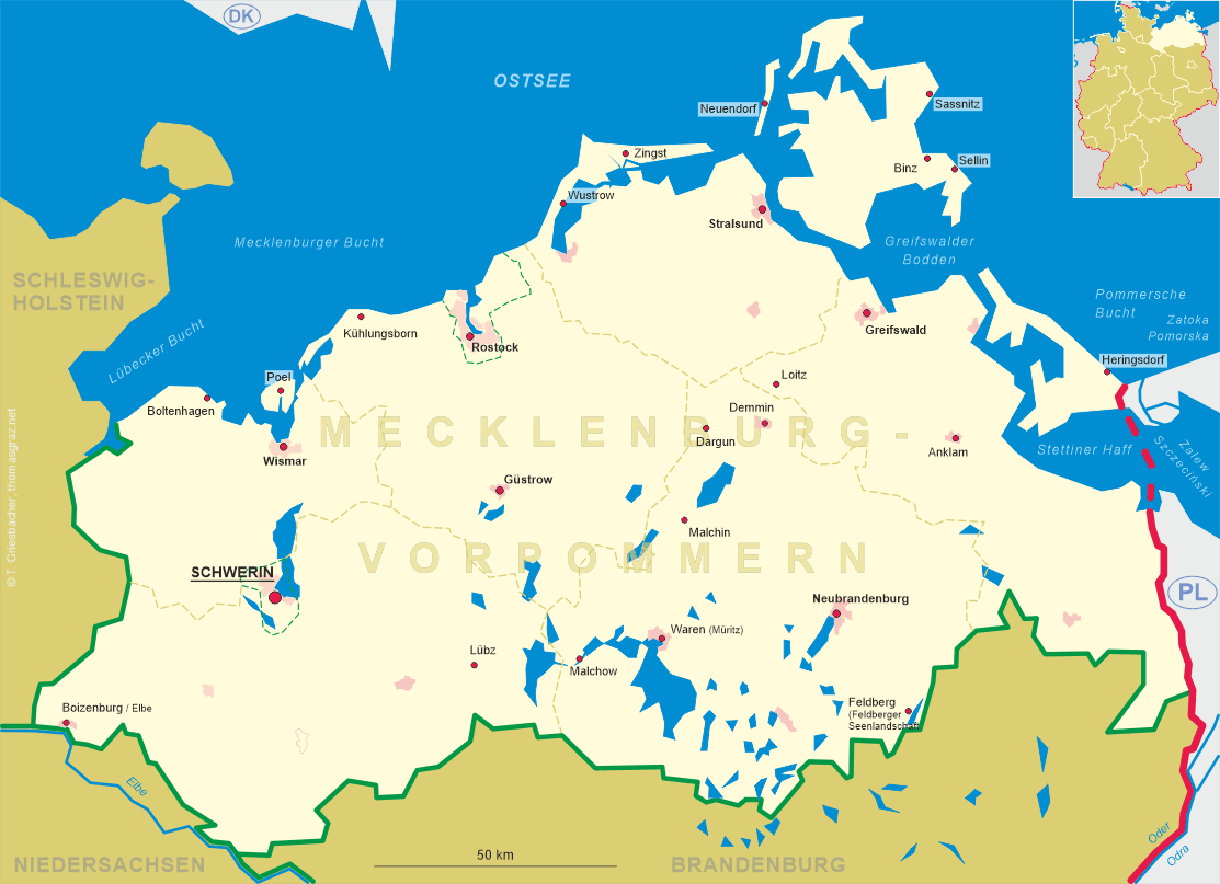 Map of Mecklenburg-West Pomerania