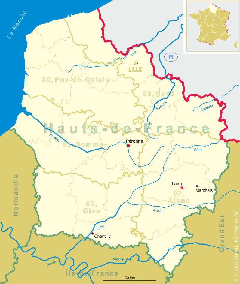 Map of Hauts-de-France