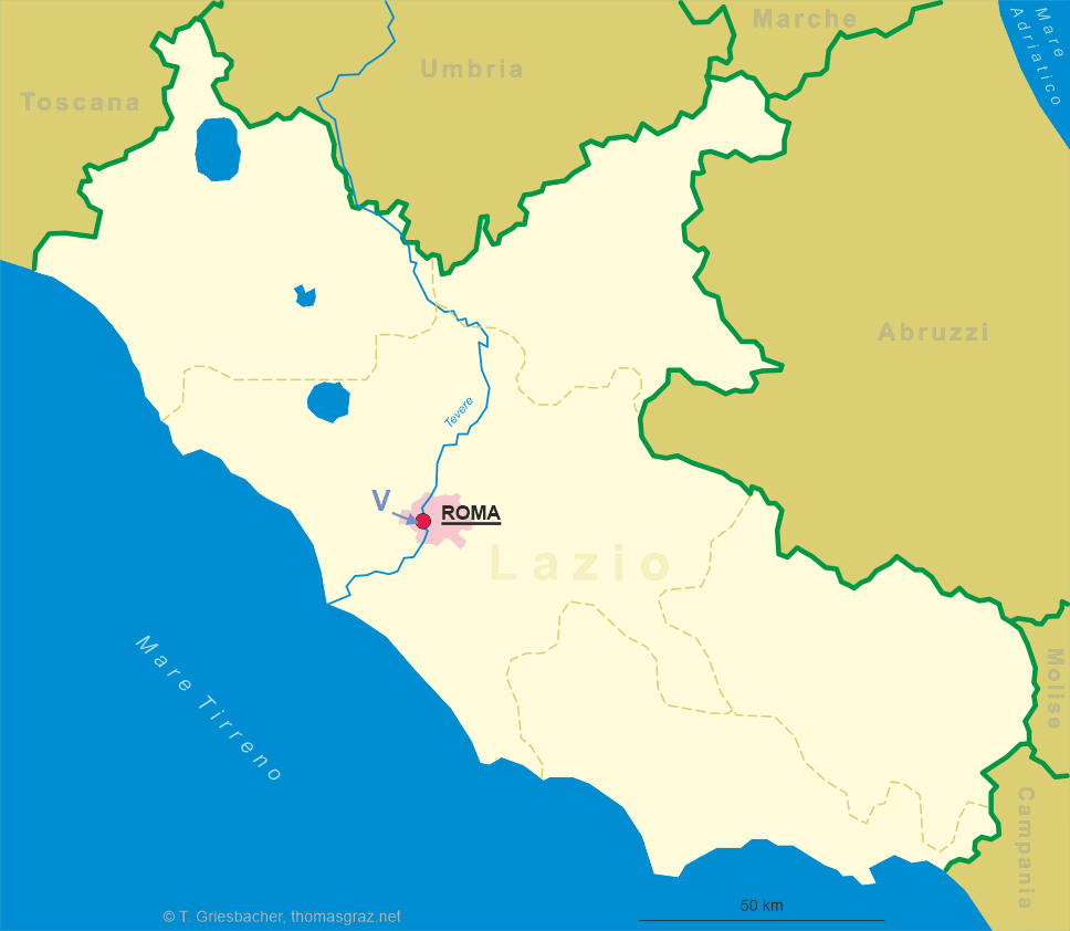 map of Lazio