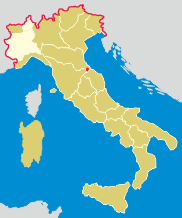 small map of Liguria in Italy