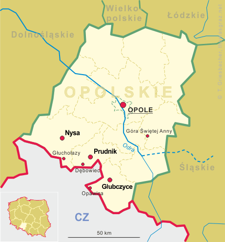 Map of Opolskie (Opole)