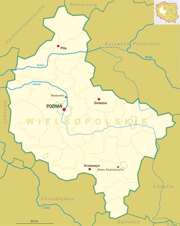 Map of Wielkopolskie (Greater Poland)