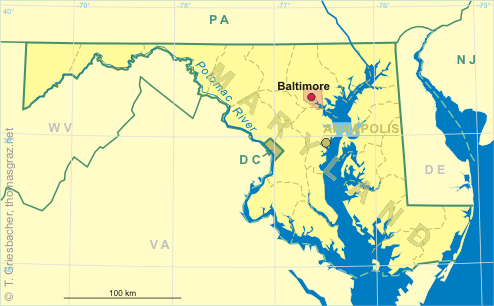 Clickable map of Maryland