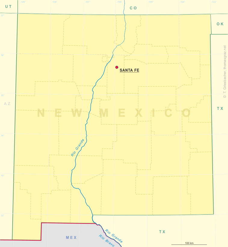Clickable map of New Mexico