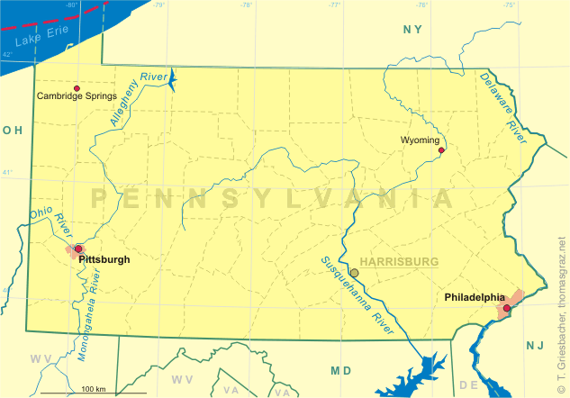 Clickable map of Pennsylvania