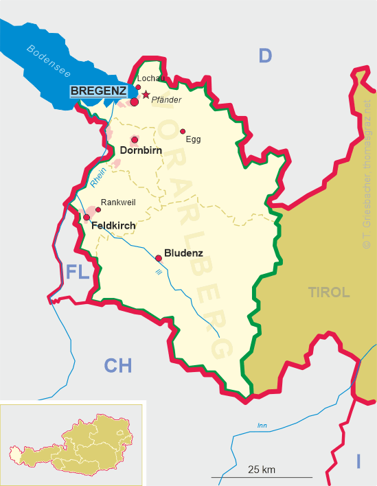 Map of Vorarlberg