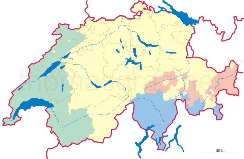 Lanuage map of Switzerland