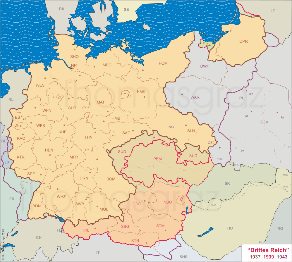 Карта третьего рейха 1936