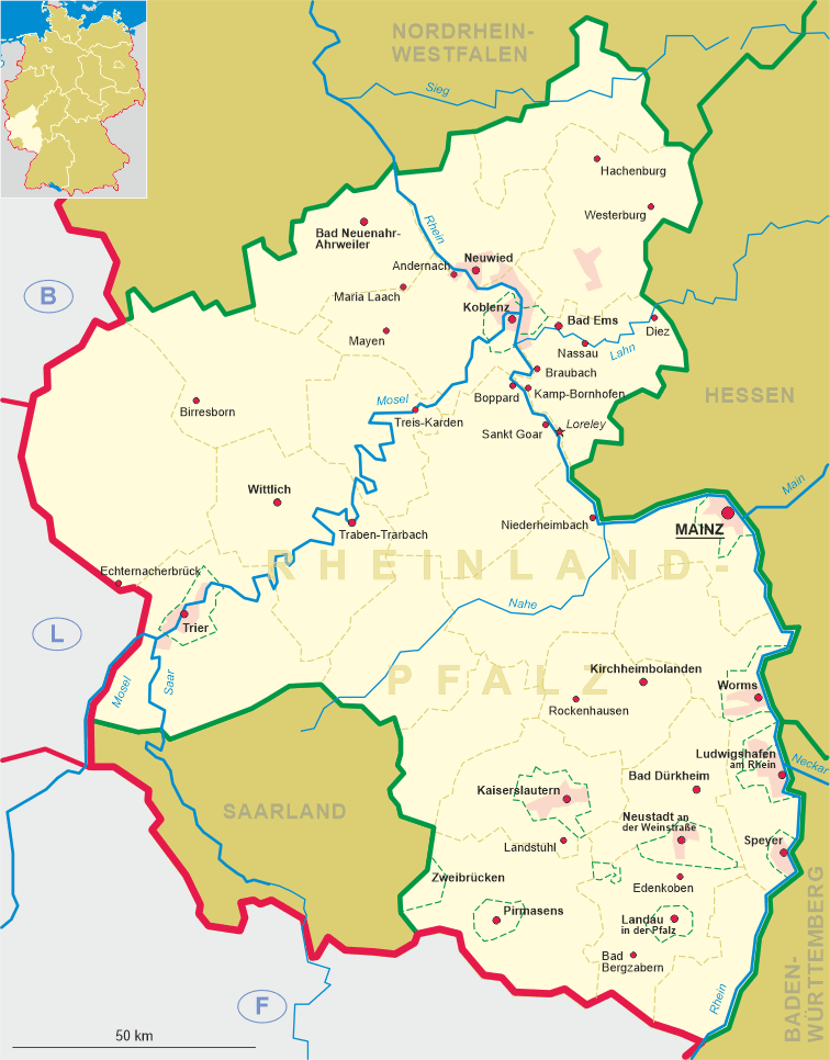 Map of Rhineland-Palatinate