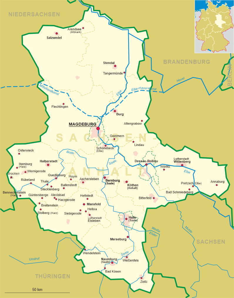 Map of Saxony-Anhalt