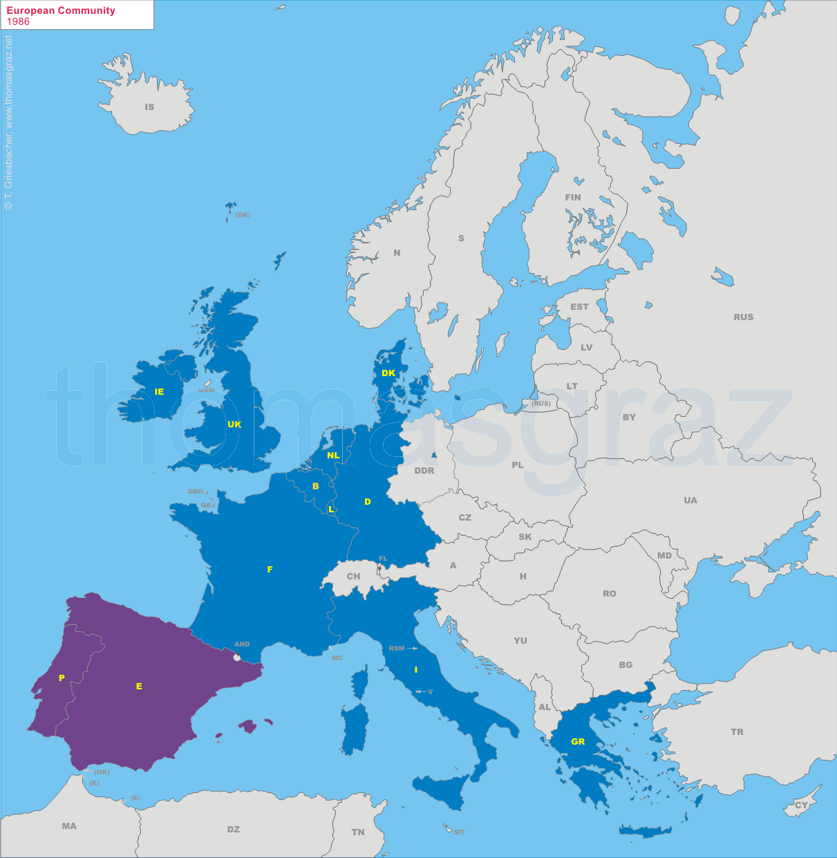 map of European Community 1986