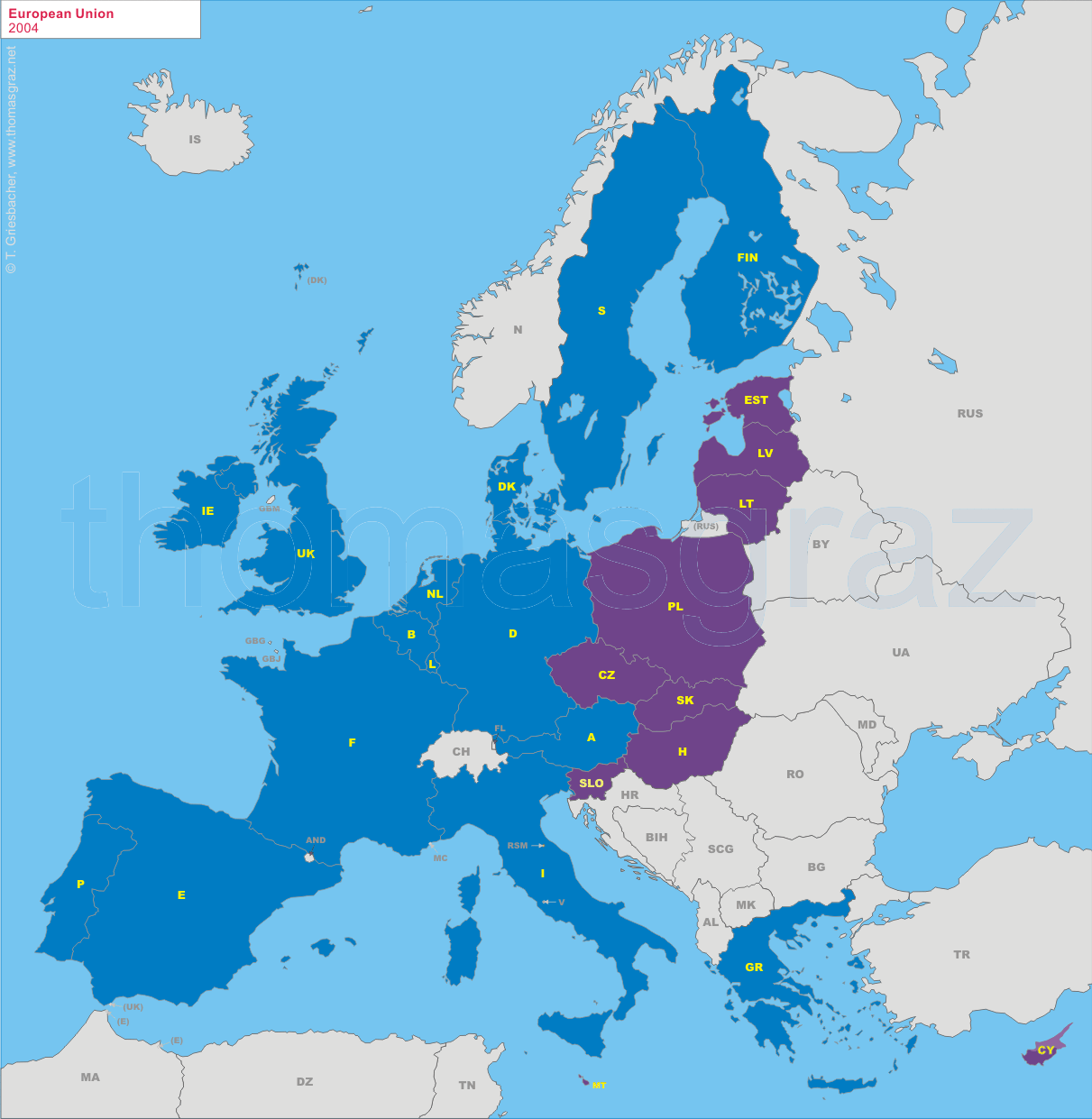 map of European Community 2004