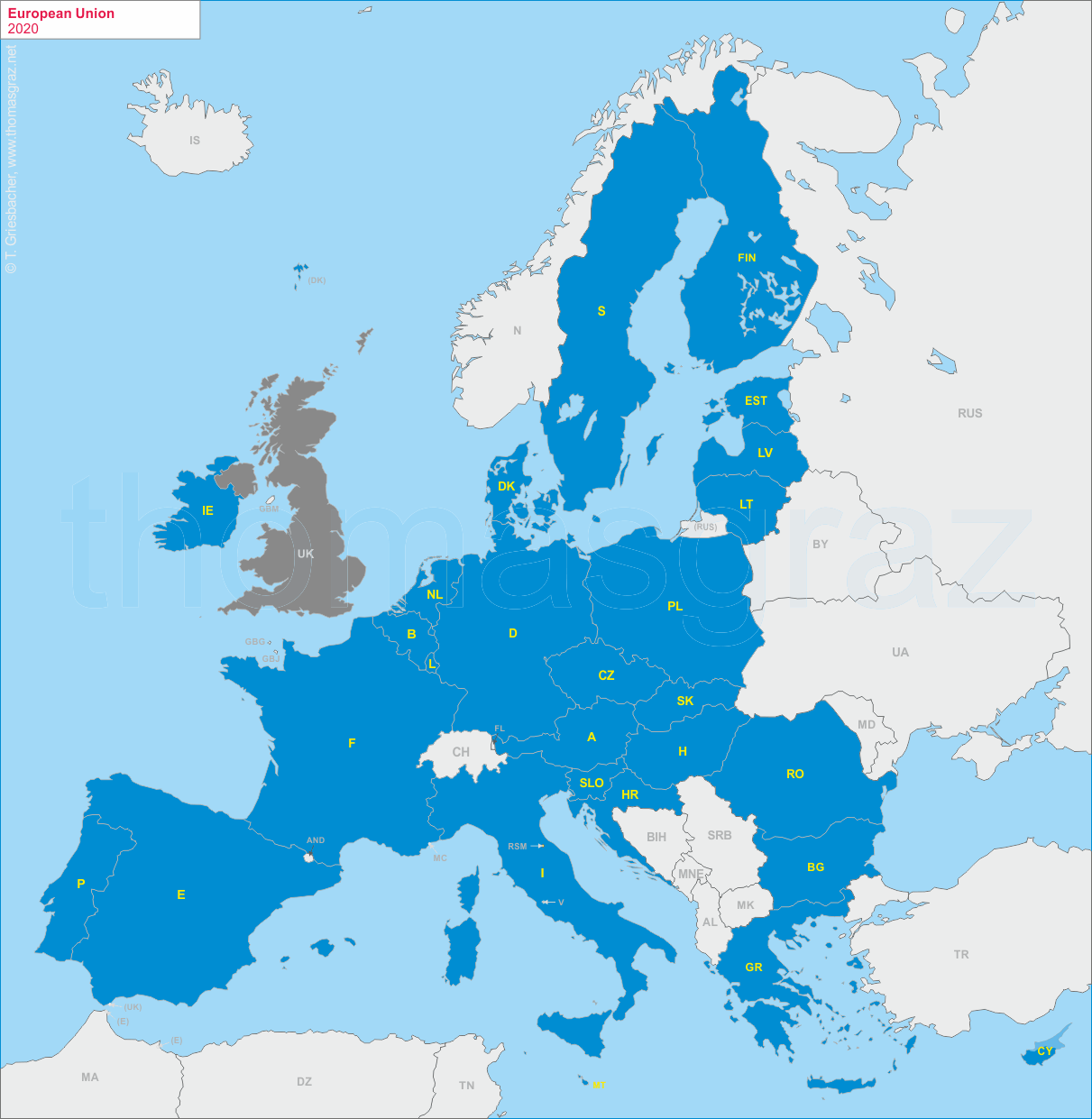 map of European Union 2020
