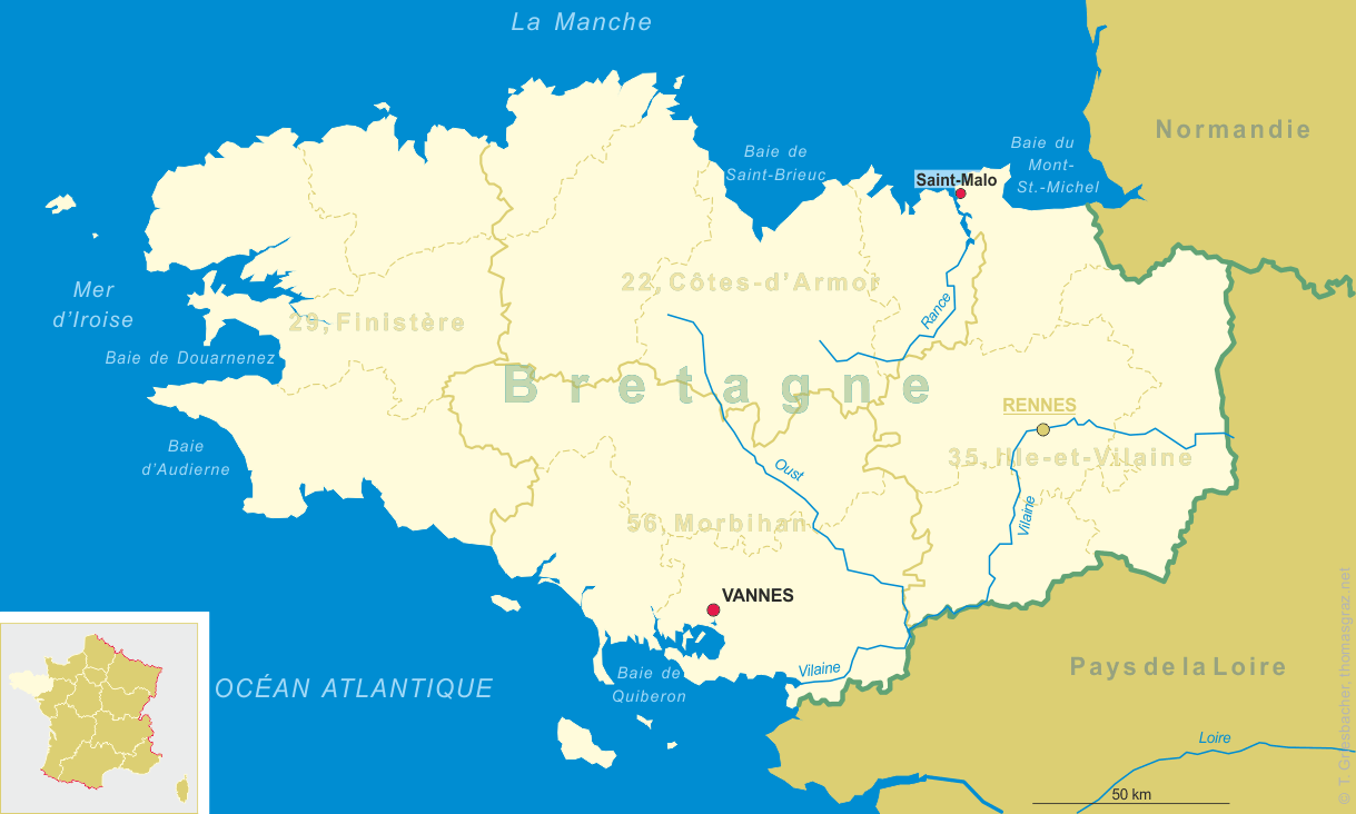 Map of Basse-Normandie