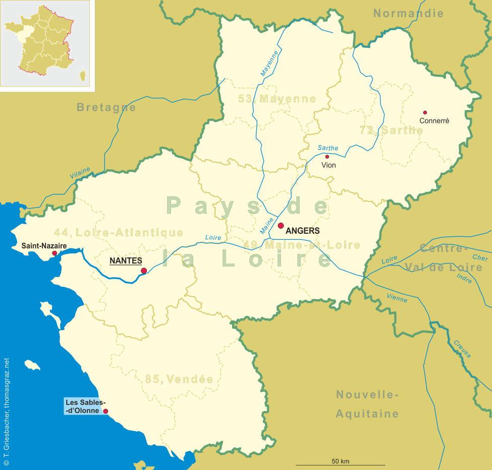 Map of Pays de la Loire