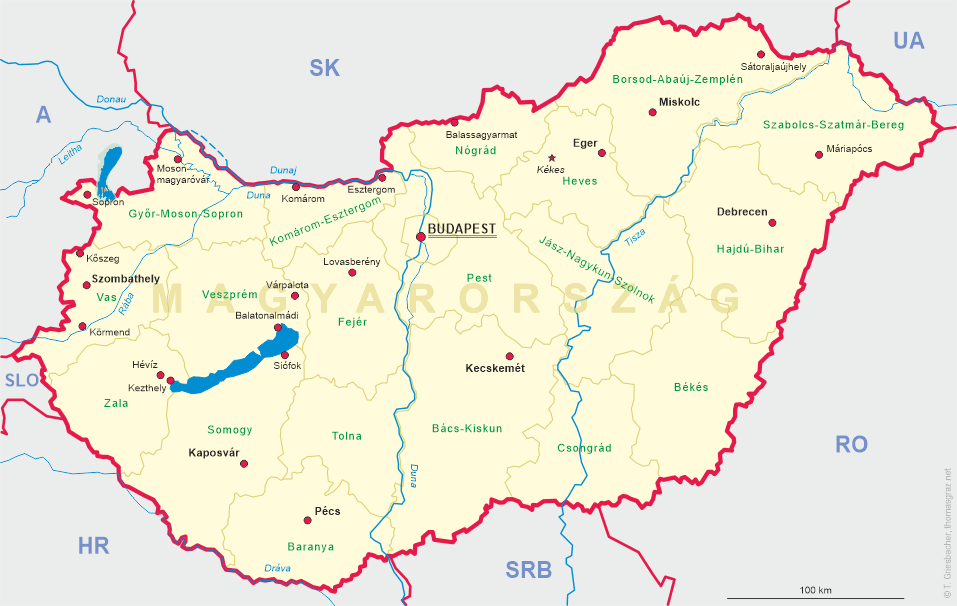 Map of Hungary