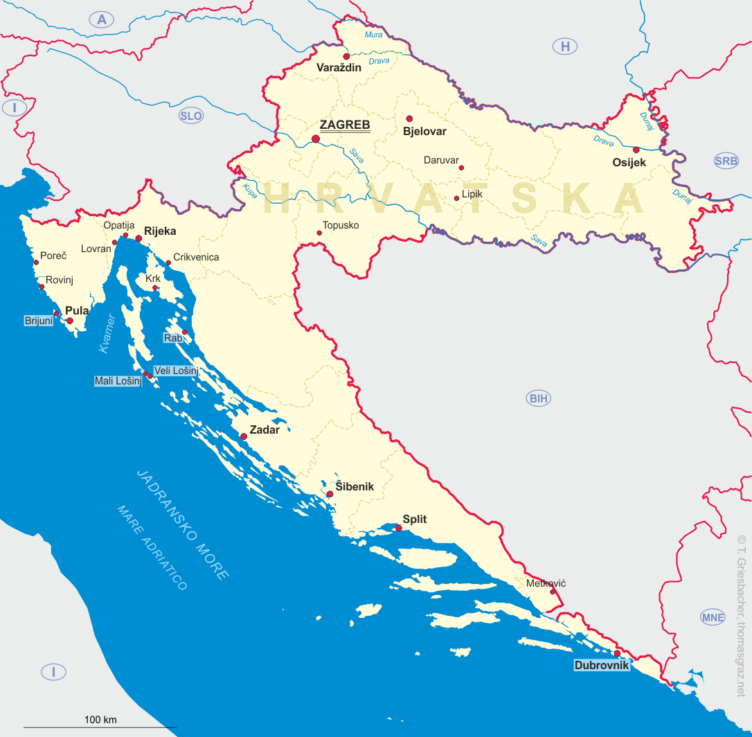 Map of Croatia