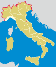 small map of Liguria in Italy