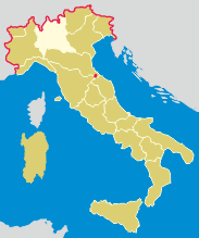 small map of Lombardia in Italy