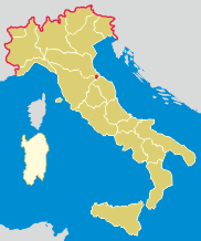 small map of Sardegna in Italy