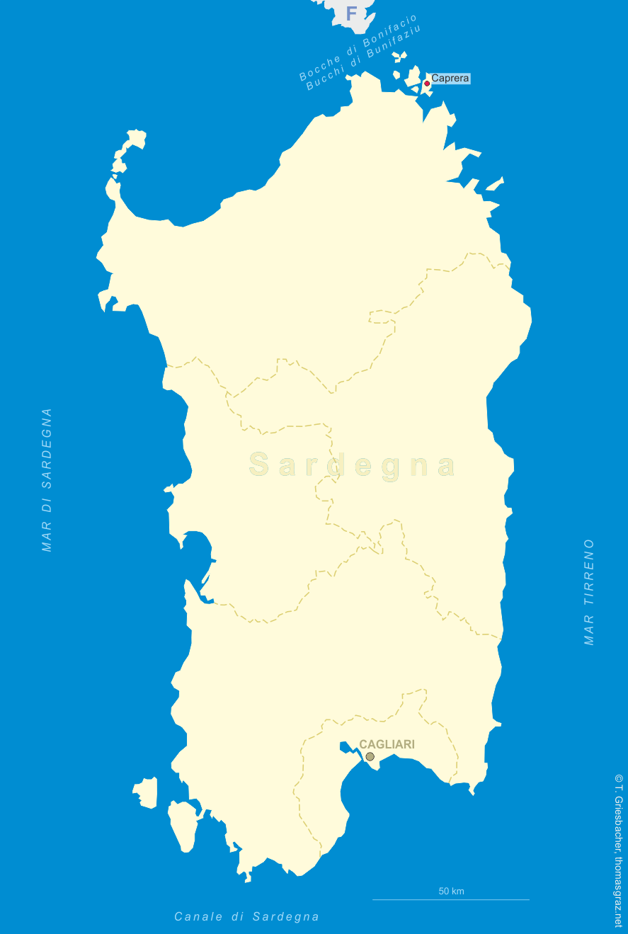 map of Sardegna