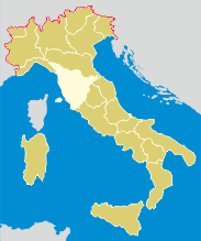 small map of Toscana in Italy