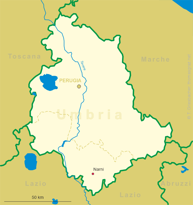 map of Umbria