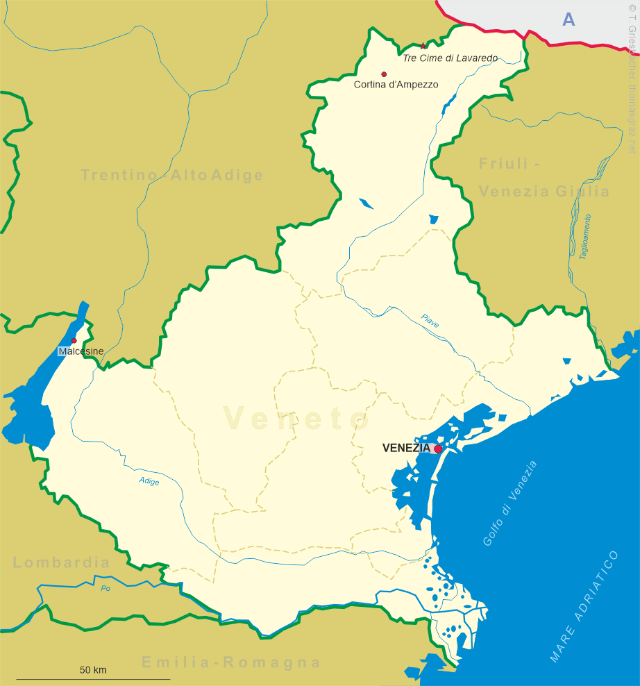 map of Veneto