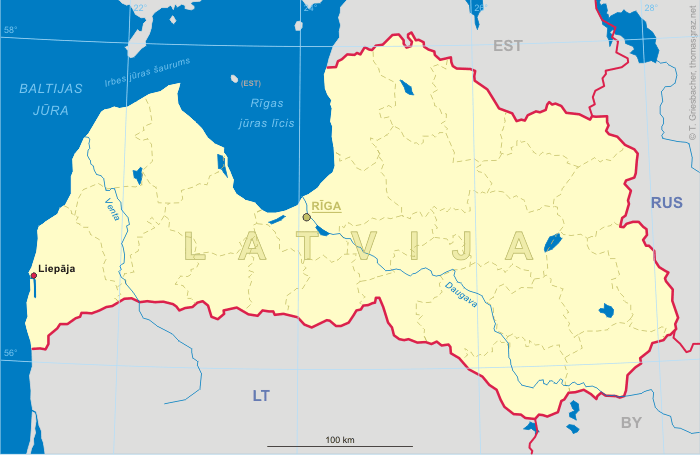 Map of Latvia