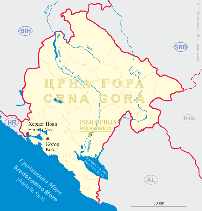 Map of Montenegro