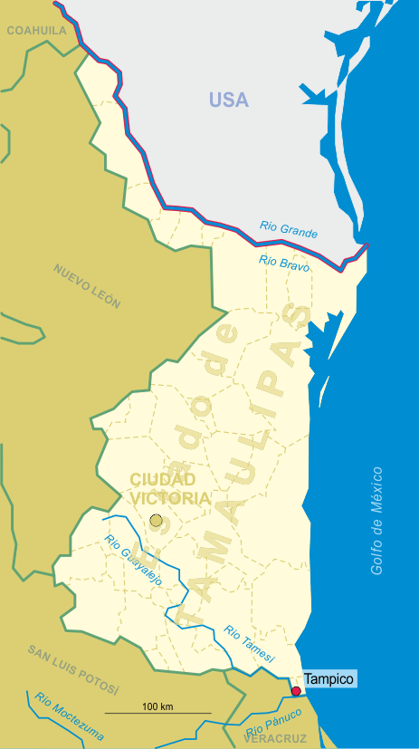 Map of Tamaulipas