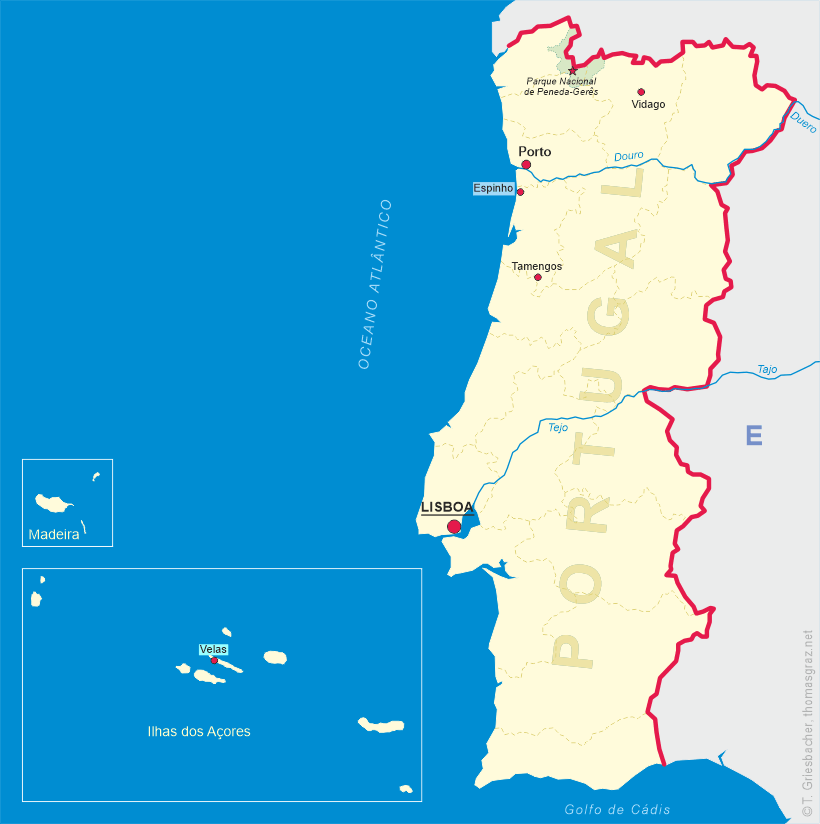 clickable map of Portugal