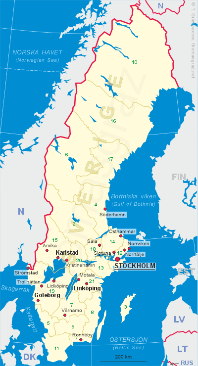 Map of Sweden