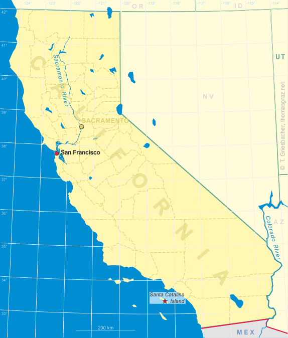 Clickable map of California