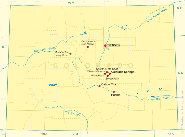 Clickable map of Colorado