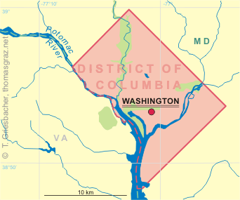 Clickable map of the District of Columbia