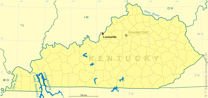 Clickable map of Kentucky