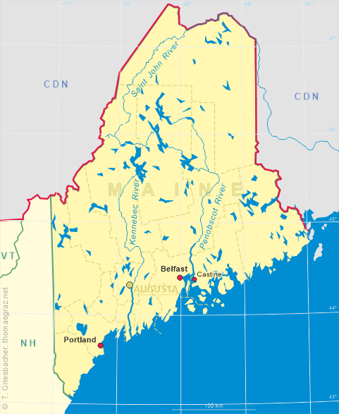 Clickable map of Maine