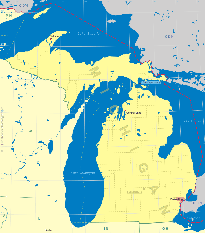 Clickable map of Michigan