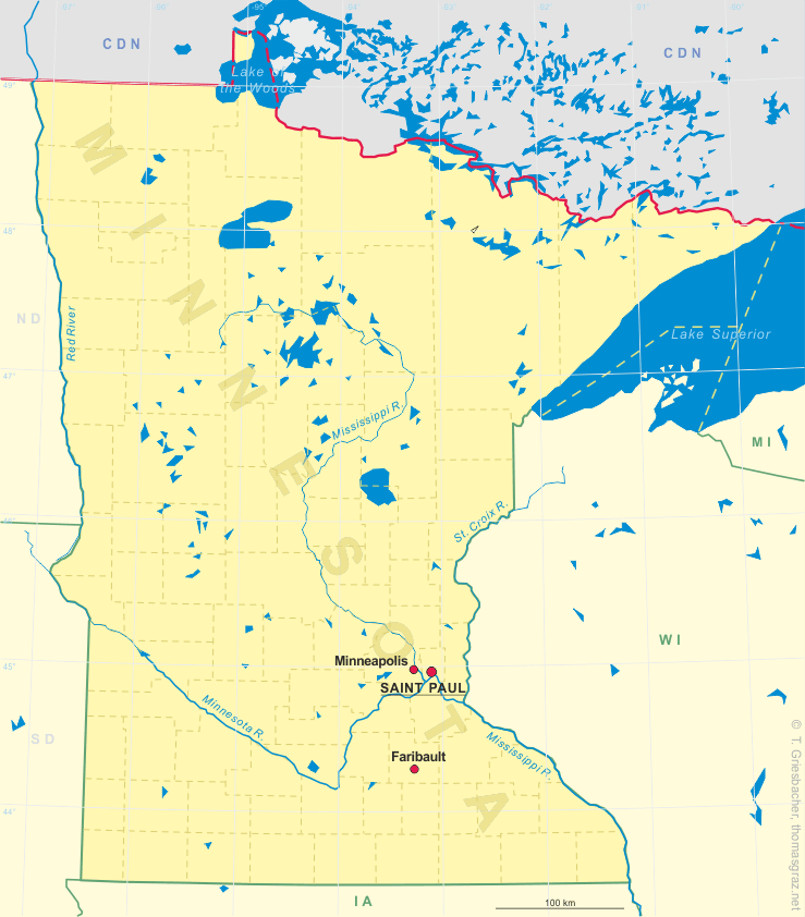 Clickable map of Iowa