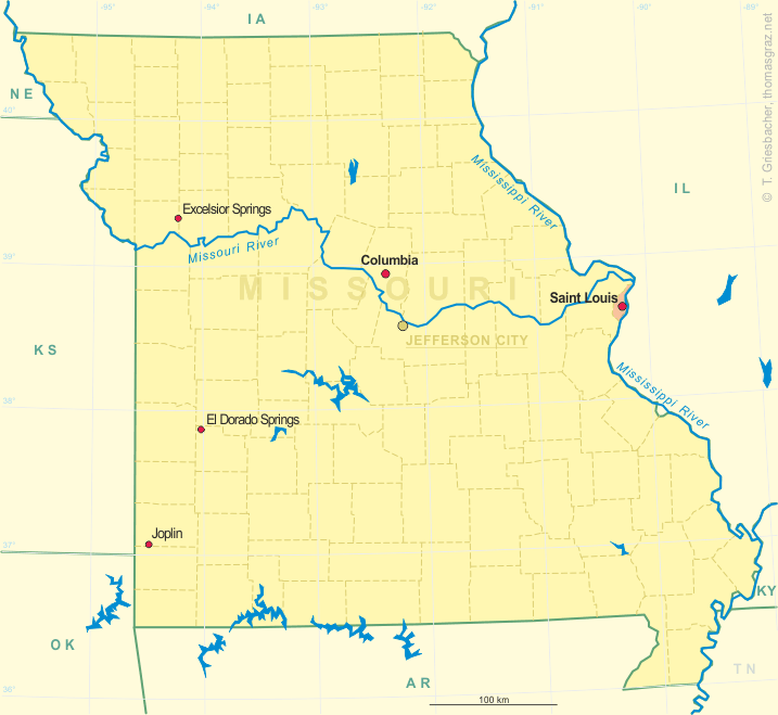 Clickable map of Missouri