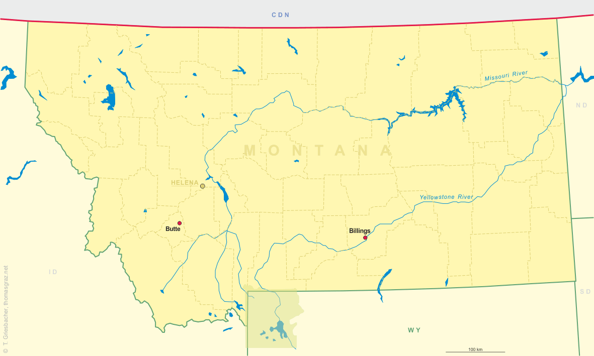 Clickable map of Montana