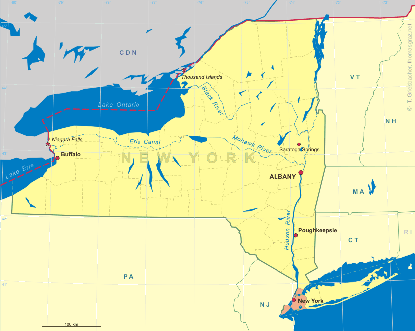 Clickable map of New York