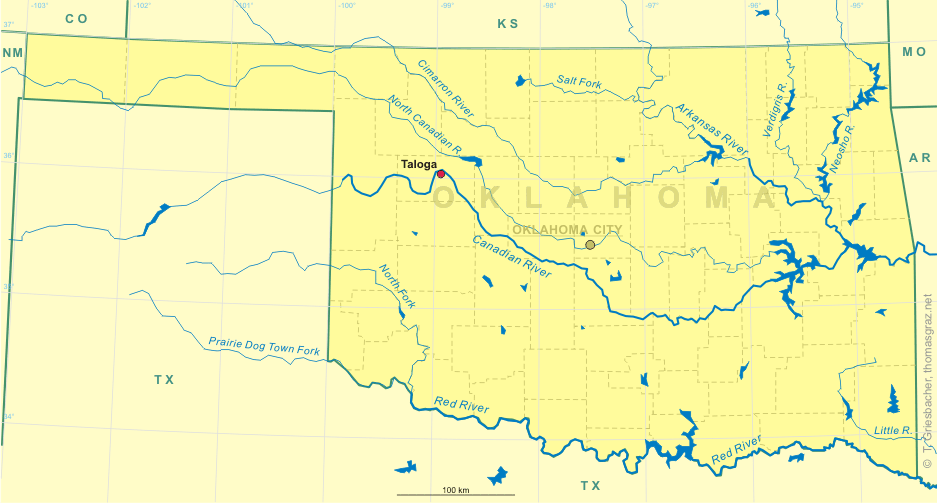 Clickable map of Oklahoma