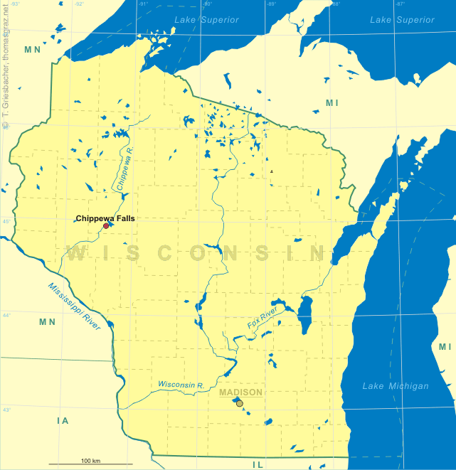 Clickable map of Wisconsin