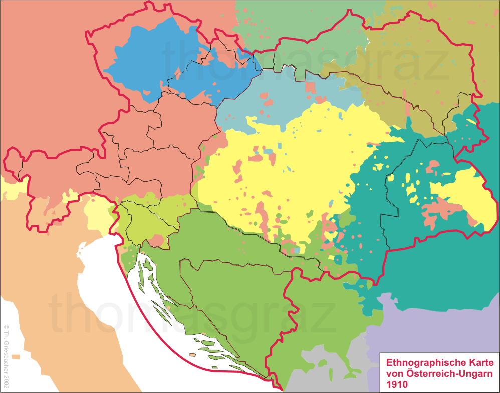 Ethnographic map of the Austro-Hungarian Monarchy, 1910